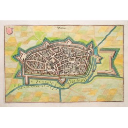 1650 antique City view Duisburg Germany by Merian, 