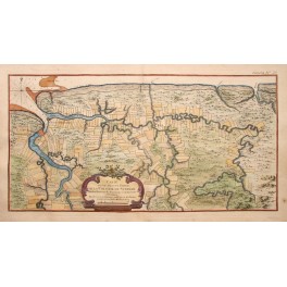 Rare antique map Surinam Paramaribo, S. America Bellin 