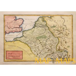 Gallia Belgica Low Country antique map Cellarius 1744 