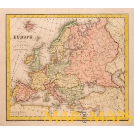 Europe Turkey Balkan history, Poland Dufour map c1830