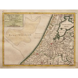 Dutch antique map South Holland Haarlem, Delft, Gouda, Haarlem 1748 