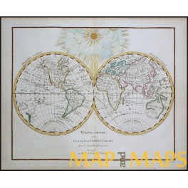 Mappe-Monde ou Description du Globe-Terrestre antique map Delamarche 1783 