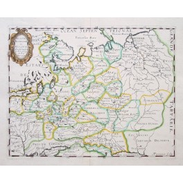 Russia Moscow Ukraine Poland Tart aria map Sanson 1660 