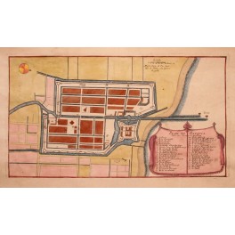 Jakarta Batavia Indonesia antique plan by de Fer 1705 