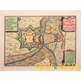 Fort Bouchain Valenciennes France antique map by Beaulieu 1688