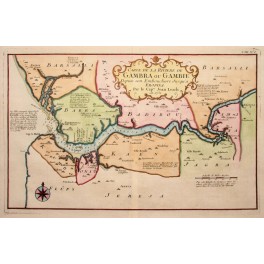 Africa Kingdoms Gambia river Senegal map Bellin 1732