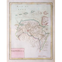 Groningen Holland antique map by Le Rouge/Crepy 1767
