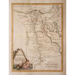 Egypt Nile delta antique map Le Rouge 1756