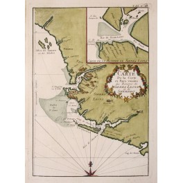 Sierra Leone River antique Africa map by Bellin 1747