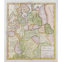 RUSSIA MOSCOW FINLAND PERTERSBURG OLD MAP VAUGONDY 1756