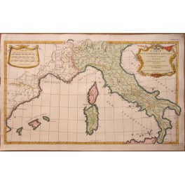  Italy Sardinia Corsica antique map by D'ANVILLE 1739
