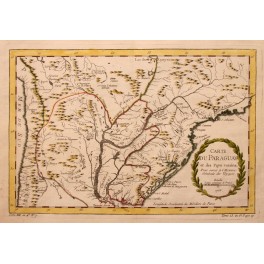 Rio Janeiro Paraguay Argentina antique map Bellin 1760