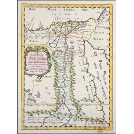 ANTIQUE MAP EGYPT NILE VALLEY EGYPT DIVISEE EN SES COUZE SANSON/ABBERVILLE 1662