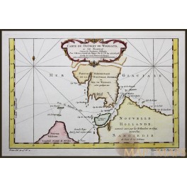 DETROIT WAEIGATS OR NASSAU, ANTIQUE MAP RUSSIA BY BELLIN 1758