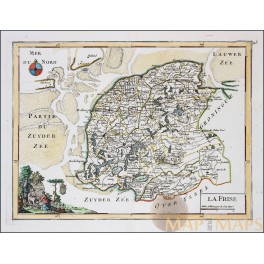 Friesland Holland Netherlands old map Le Rouge 1748