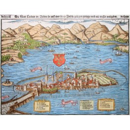 Lindau Lake Constance Swabia Woodcut Munster 1570