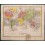 1840 antique Plan sphere World map Asia America Africa