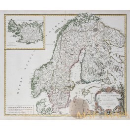 Les Royaumes De Suede Et De Norwege Vaugondy 1757