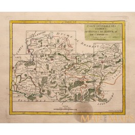 BELGIUM HAINAUT MONS NAMUR ATH ANTIQUE MAP CARTE COMTES DE HAYNAUT VAUGONDY 1748