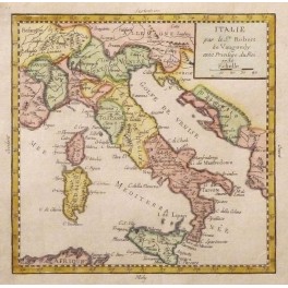 Italy Italia old historical antique map Vaugondy 1750