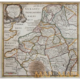 1729 Historical map of Holland, Roman Emperors, Cluver.
