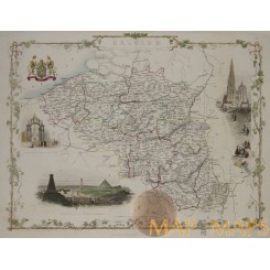 Antique map of Belgium Luxembourg by Tallis/Rakin 1851