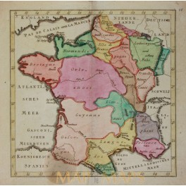 1790 France map by Weigel Atlas Cosmographiae