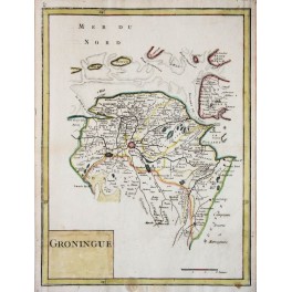 Groningen, Drenthe Holland antique map Le Rouge 1756