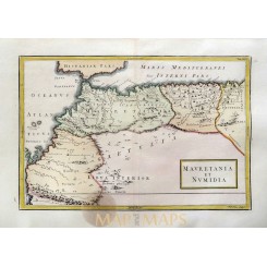 Africa Mauretania et Numidia Tunisia Morocco old map Cellarius 1796
