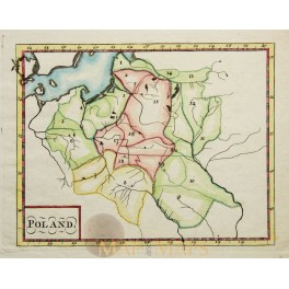 1730 Poland in provinces, antique atlas map Anonymous
