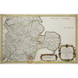 England Oxford Chester Cambridge old map Sanson 1654