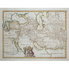 Egypt with Asia Persia Armenia old map Le Rouge 1743