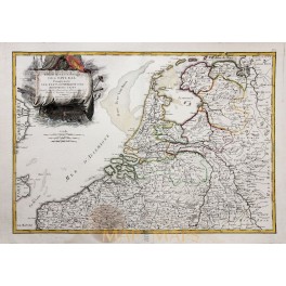 ANTIQUE MAP THE LOW COUNTRIES, PROVINCIES UNIES HOLLAND BY JANVIER/LATRÉ 1762