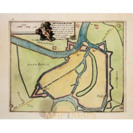 Dendermonde Belgium Old Fortification plan. De Fer 1696 | MAPandMAPs