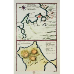 Ancient Carthage Historical map Tunisia by Rollin 1780