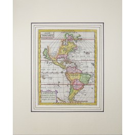 The Americas Mexico as New Espagne Florida as Island antique map Macquart 1748