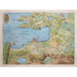 Pozzuola Pozzuoli Campania Mare Puteolanum Italy antique map by Hondius 1627 