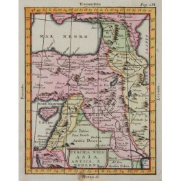 Cyprus Iran Georgia antique old map Buffier 1744
