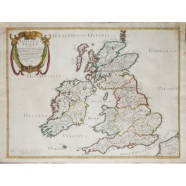 British Isles Scotland Ireland antique map Tavenier/Sanson 1641 