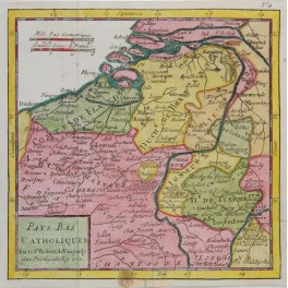 1750 MAP BELGIUM, FLANDERS, ZEELAND HOLLAND BY VAUGONDY
