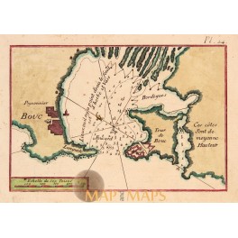 Bay of Toulon France old map Roux 1764