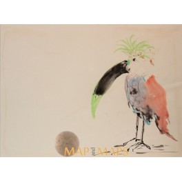 5. Bird Art Print Limited Edition original pastel. Vögel 1959
