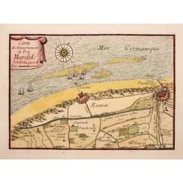 1688 Antique map Plan Fort Mardyck France by Beaulieu