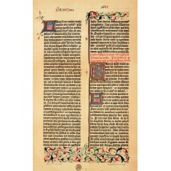 Gutenbergs Bible Facsimile Antique Print 1905