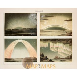 Polar lights Antique Nature Print. 1905