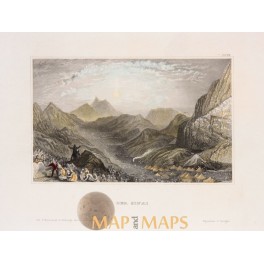 Moses Mountain Sinai Peninsula of Egypt antique print 1850