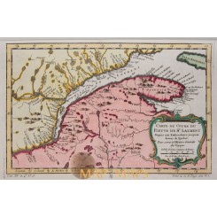Carte Du Cours Du Fleuve De St. Laurent Canada von Bellin 1757
