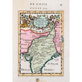Mughal Empire antique map India Mallet 1683