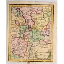 Germany Lower Upper Rhine antique map Buffier 1744