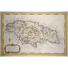  Caribbean Jamaica America old antique map Bellin 1754